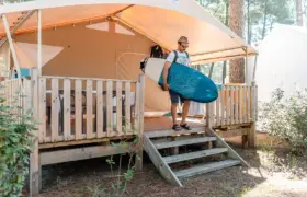 Safari-Zelt im Familien Surfcamp Biscarosse